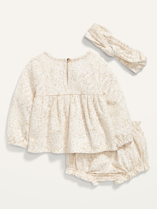 View large product image 2 of 2. 3-Piece French Terry Top, Bloomers & Headband Set for Baby