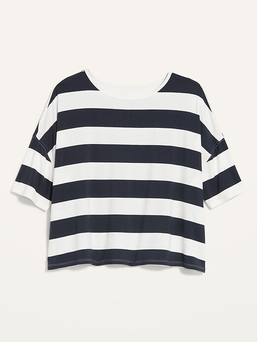 Image number 4 showing, Oversized Luxe Striped T-Shirt for Women