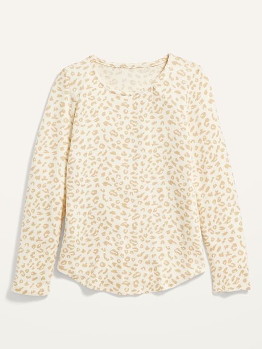 Cozy-Knit Long-Sleeve Printed T-Shirt for Girls