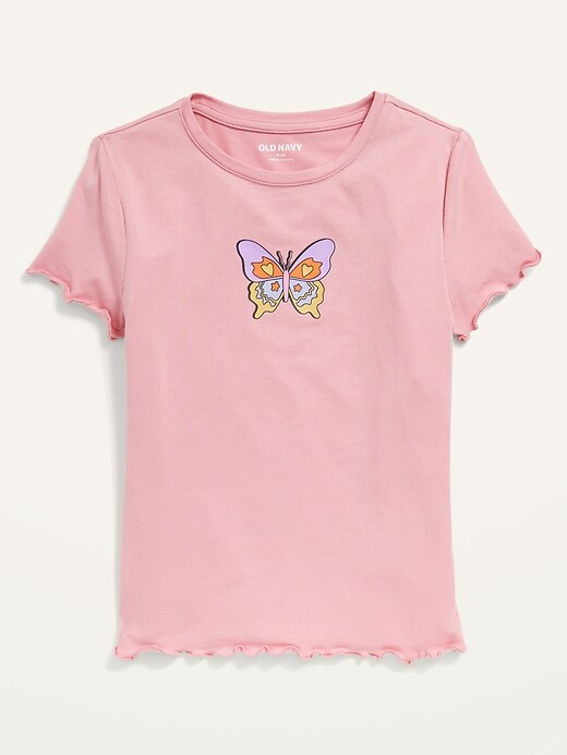 View large product image 1 of 2. Graphic Lettuce-Edge Shrunken T-Shirt for Girls