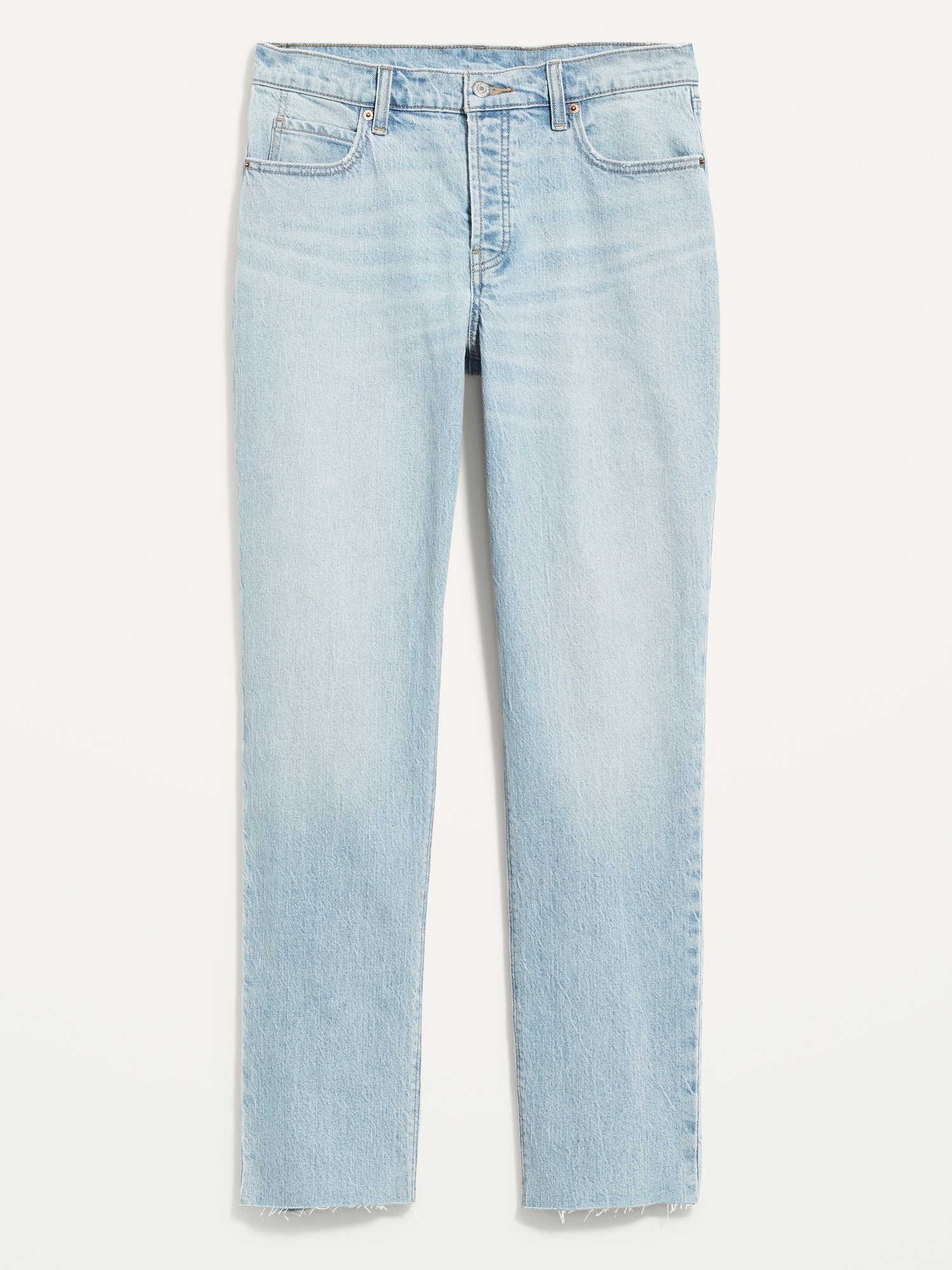 High-Waisted Slouchy Straight Button-Fly Cut-Off Jeans for Women | Old Navy
