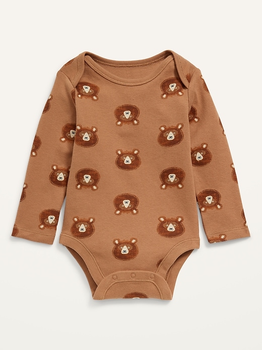 Unisex Printed Long-Sleeve Bodysuit for Baby