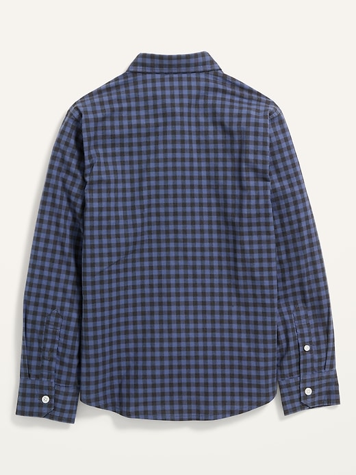 View large product image 2 of 2. Built-In Flex Long-Sleeve Gingham Pocket Shirt For Boys