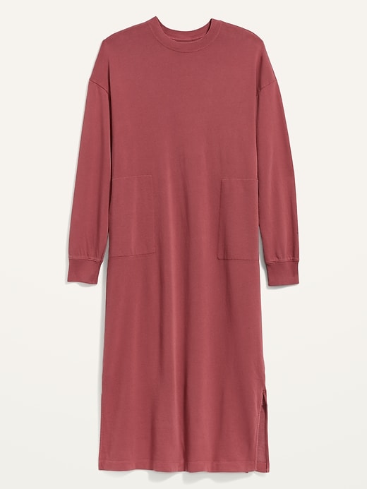 Image number 4 showing, Long-Sleeve Midi Sweatshirt Shift Dress