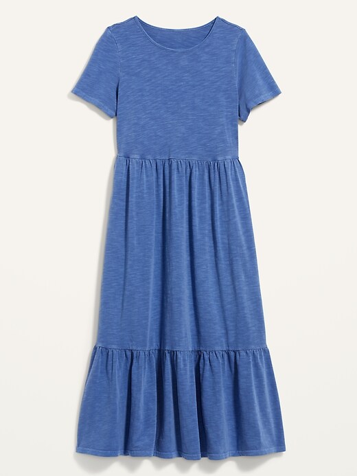 Image number 4 showing, Garment-Dyed Fit & Flare Slub-Knit Midi Dress for Women