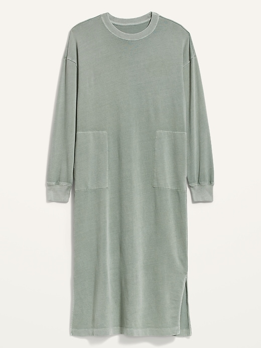 Image number 3 showing, Long-Sleeve Midi Sweatshirt Shift Dress for Women