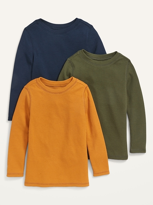 Old Navy Unisex Long-Sleeve Thermal-Knit T-Shirt 3-Pack for Toddler. 1