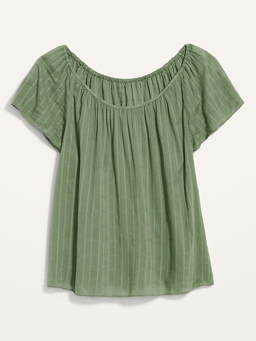 Image number 4 showing, Short-Sleeve Dobby Swing Blouse for Women