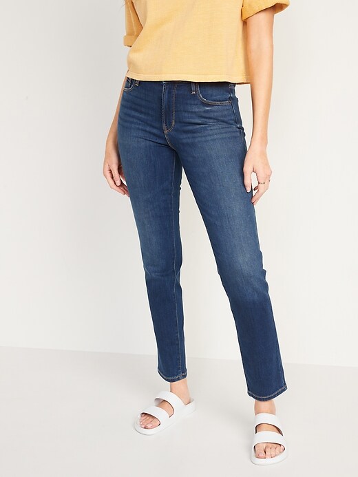 Old Navy High-Waisted Power Slim Straight Jeans. 1