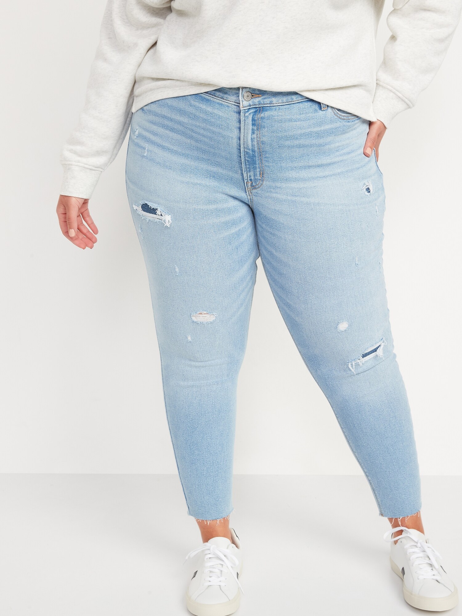 Mid Rise Rockstar Super Skinny Ripped Ankle Jeans For Women Old Navy