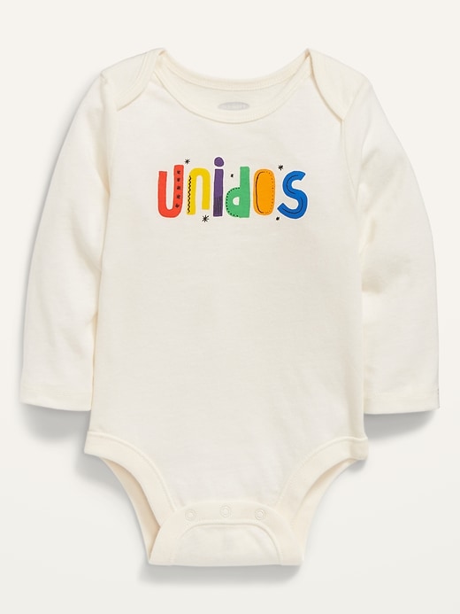 View large product image 1 of 1. Unisex Long-Sleeve Matching-Graphic Bodysuit for Baby