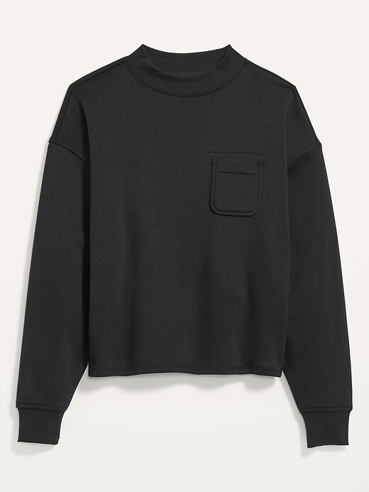Image number 4 showing, Slouchy Mock-Neck French-Terry Sweatshirt