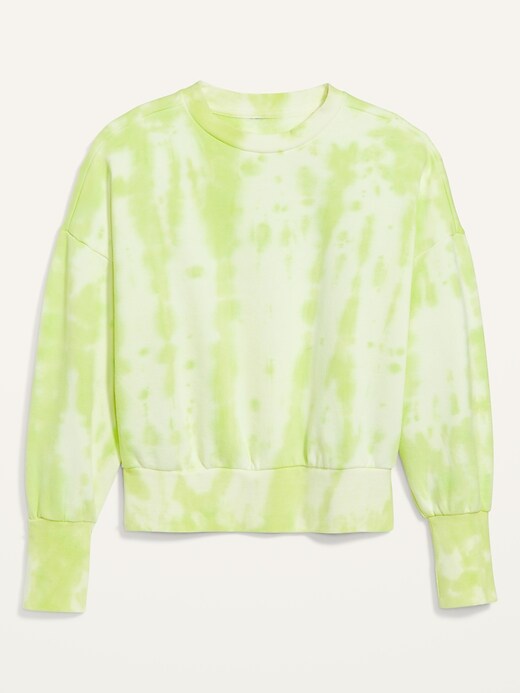 Image number 4 showing, Loose Tie-Dye Cropped Crew-Neck Sweatshirt for Women