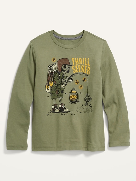 View large product image 1 of 1. Vintage Gender-Neutral Long-Sleeve Graphic T-Shirt For Kids