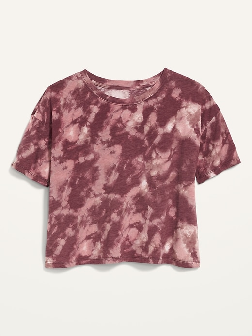 Image number 4 showing, Short-Sleeve Cropped Tie-Dye Easy T-Shirt for Women