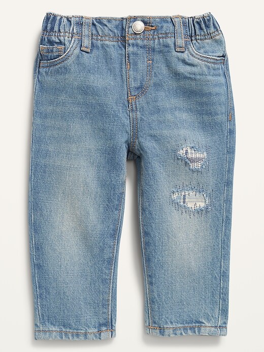 View large product image 1 of 2. Unisex Loose Rip-and-Repair Jeans for Baby