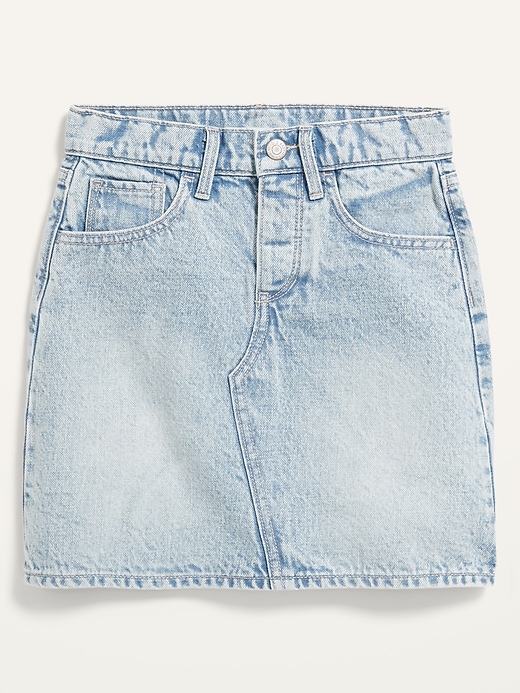 View large product image 1 of 2. High-Waisted Button-Fly Jean Skirt for Girls
