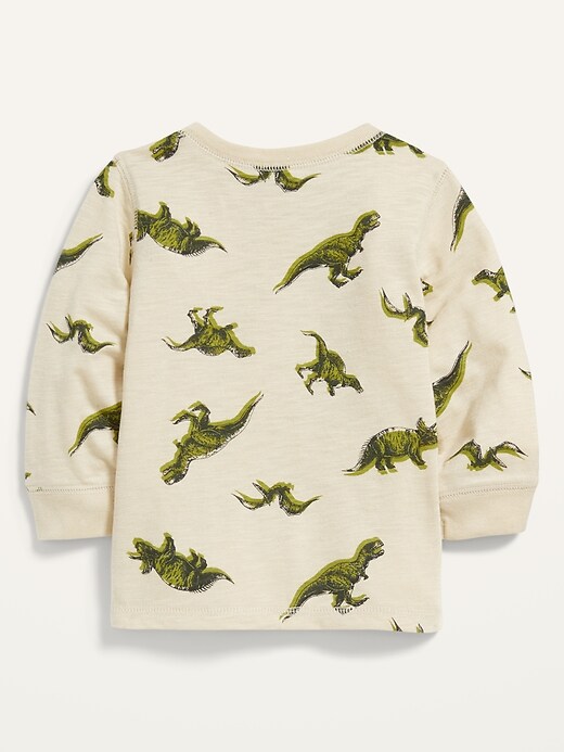 View large product image 2 of 2. Dinosaur-Print Long-Sleeve Henley T-Shirt for Baby