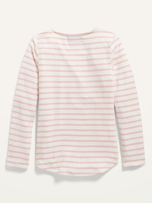Cozy-Knit Long-Sleeve Striped T-Shirt 
