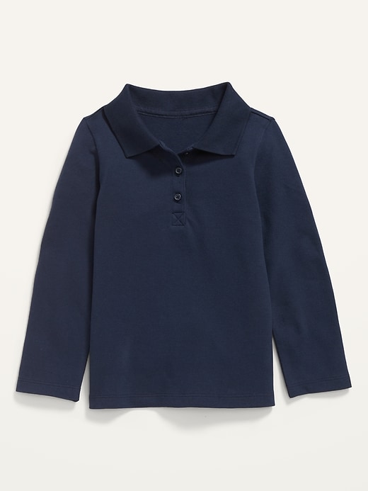 Uniform Long-Sleeve Pique Polo for Toddler Girls | Old Navy