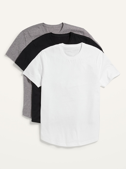 View large product image 1 of 2. Soft-Washed Curved-Hem T-Shirt 3-Pack