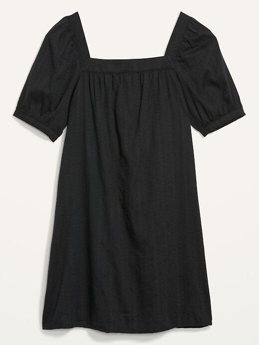 Image number 4 showing, Puff-Sleeve Dobby Mini Swing Dress for Women