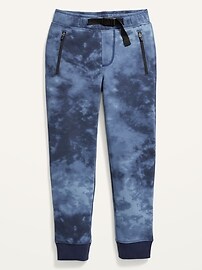 View large product image 3 of 3. Belted Tie-Dye Zip-Pocket Jogger Sweatpants For Boys