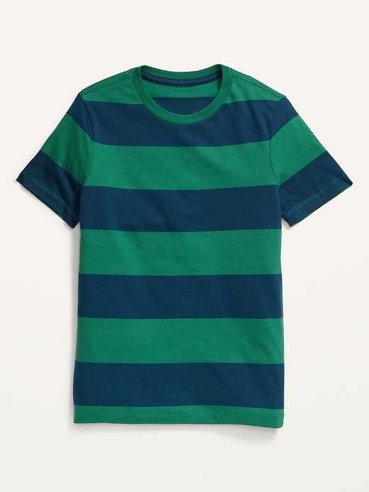 View large product image 2 of 2. Softest Short-Sleeve Striped T-Shirt for Boys