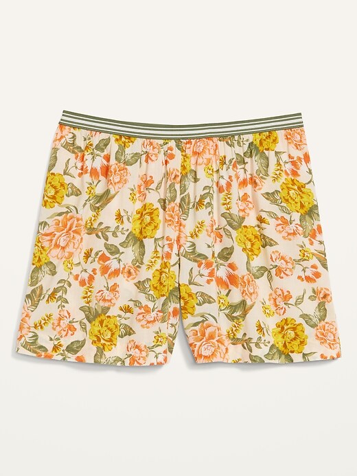 Image number 4 showing, High-Waisted Soft-Woven Pajama Shorts for Women -- 4-inch inseam