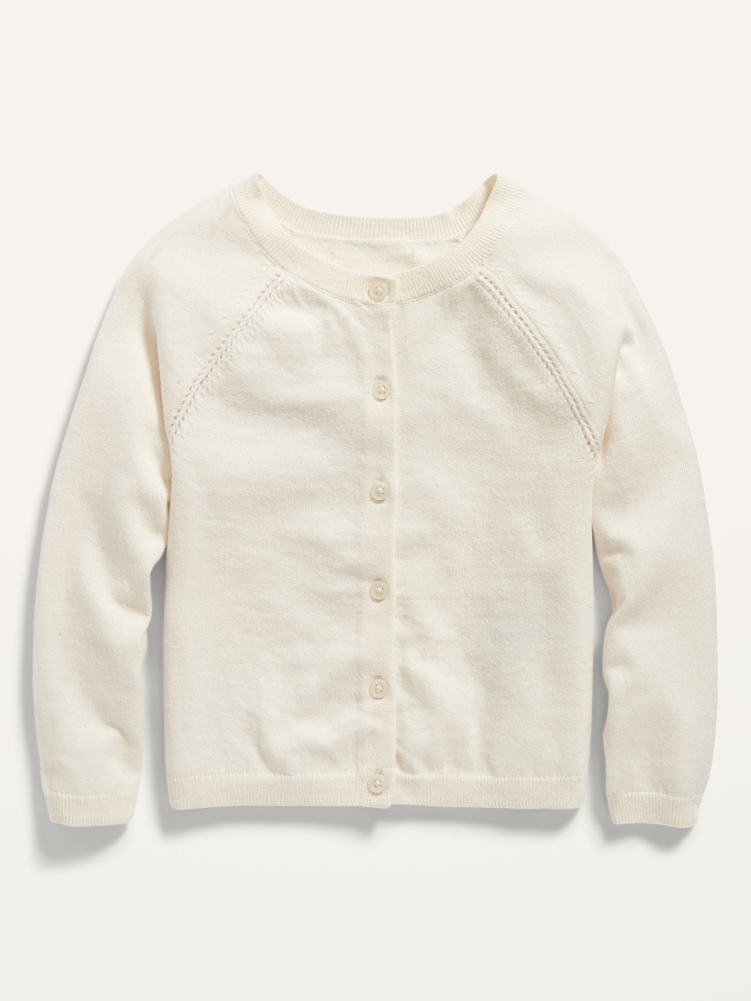 Old Navy Raglan-Sleeve Cardigan for Toddler Girls white. 1