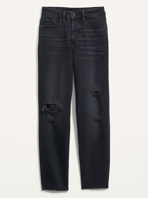Image number 4 showing, High-Waisted O.G. Straight Button-Fly Cut-Off Jeans for Women