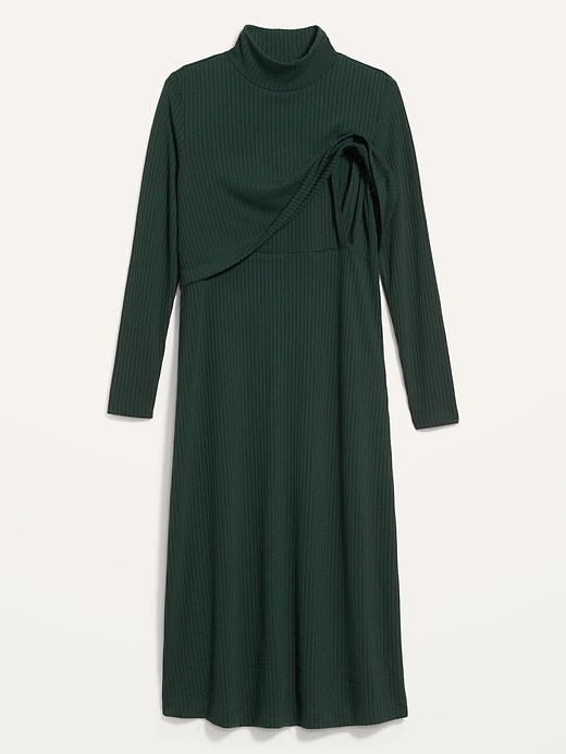 Image number 4 showing, Maternity Double-Layer Midi Nursing Sweater Dress