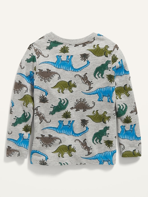 View large product image 2 of 2. Unisex Dinosaur-Print Long-Sleeve T-Shirt for Toddler