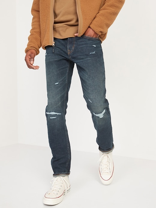 Old Navy Slim Built-In Flex Ripped Jeans for Men. 1