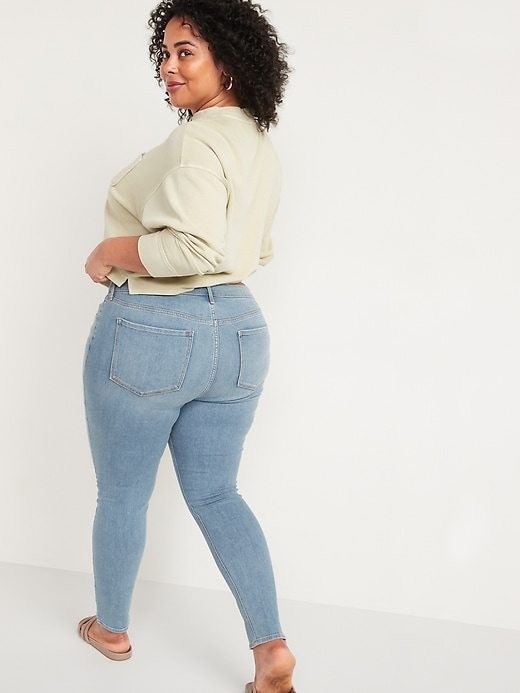 Image number 8 showing, High-Waisted Light-Wash Super Skinny Jeans for Women