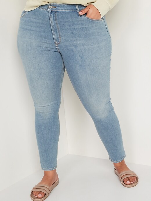 Image number 7 showing, High-Waisted Light-Wash Super Skinny Jeans for Women