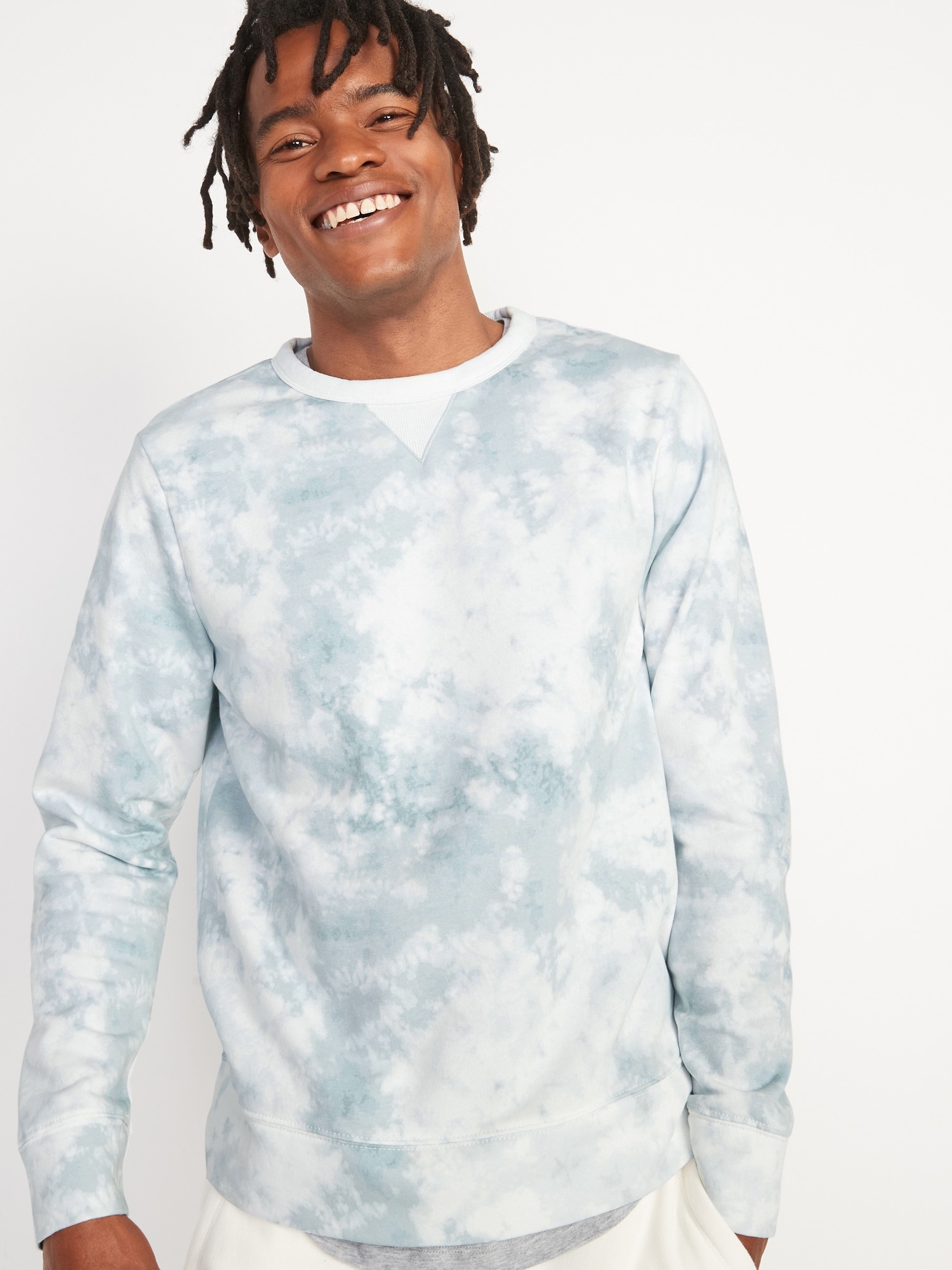 Tie-Dyed Crew-Neck Sweatshirt for Men