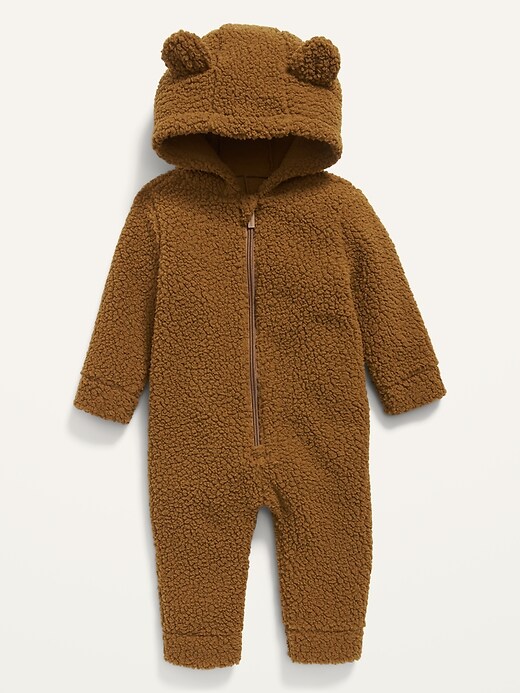 View large product image 1 of 2. Unisex Bear-Critter Sherpa One-Piece for Baby