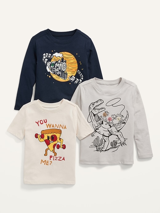 View large product image 1 of 1. Unisex 3-Pack Graphic T-Shirt for Toddler