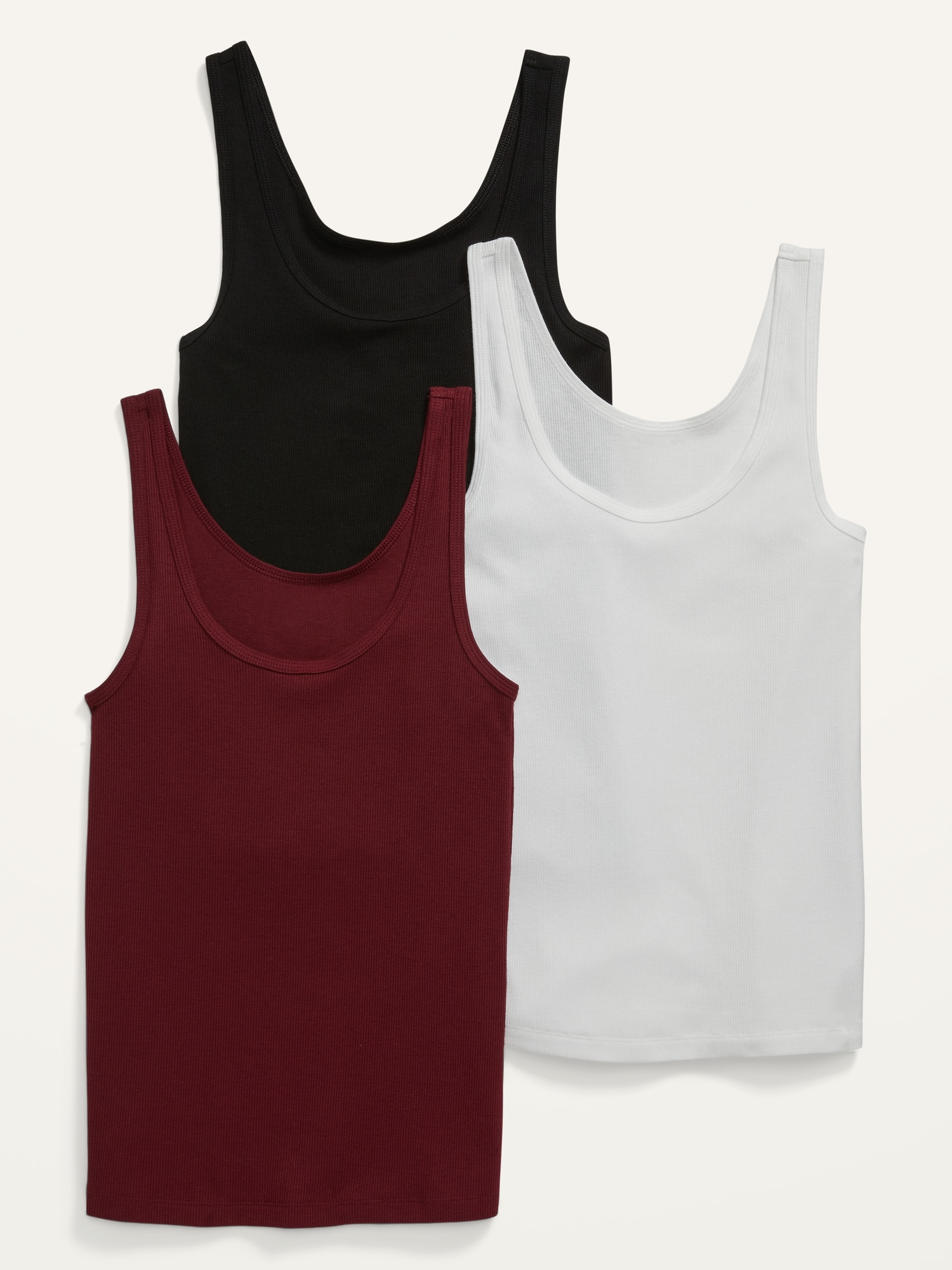 Old Navy Slim-Fit Rib-Knit Tank Top 3-Pack for Women multi. 1
