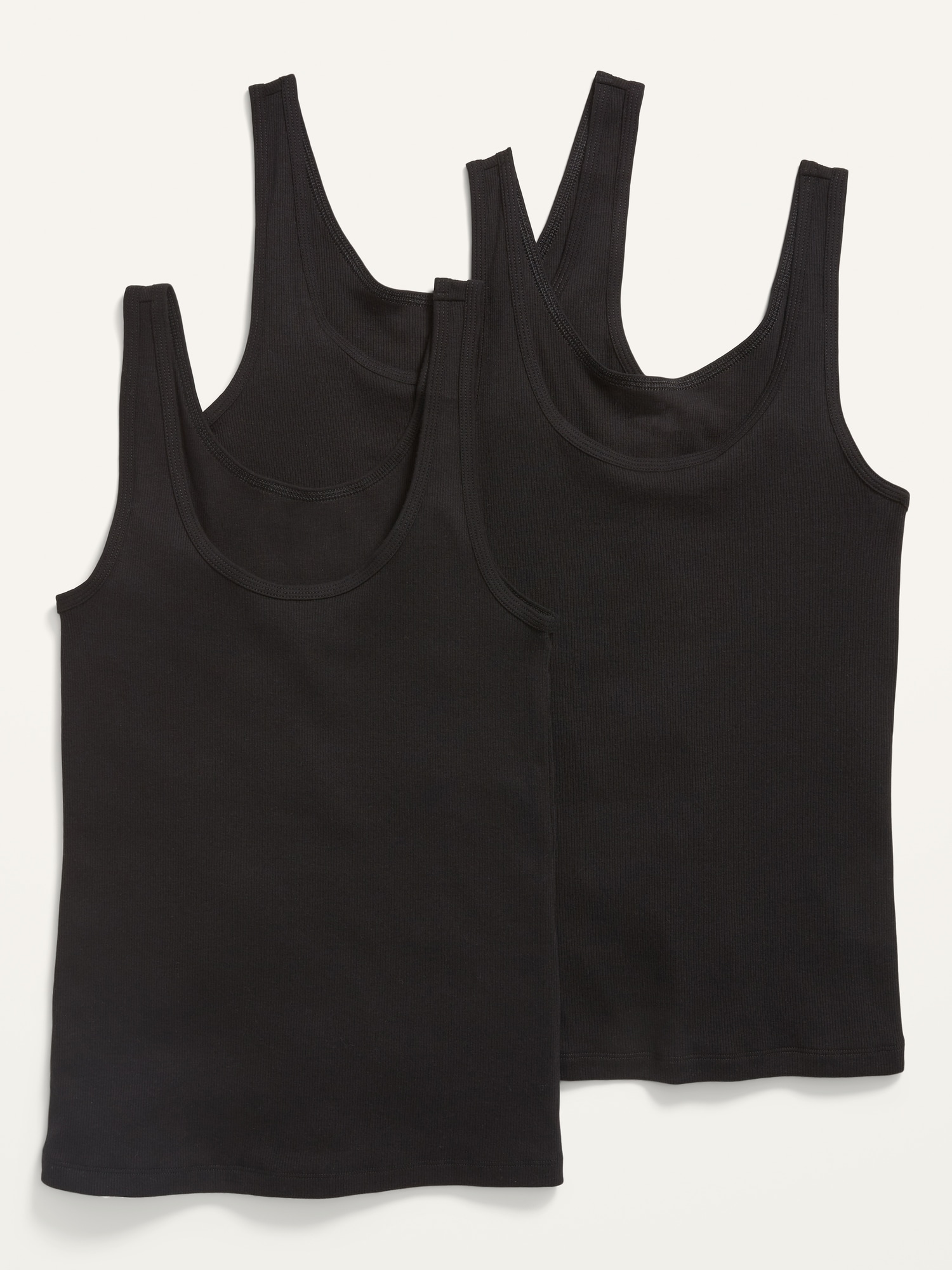 Old Navy Slim-Fit Rib-Knit Tank Top 3-Pack for Women black. 1