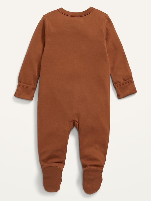 View large product image 2 of 2. Unisex Bear-Graphic Footed One-Piece for Baby