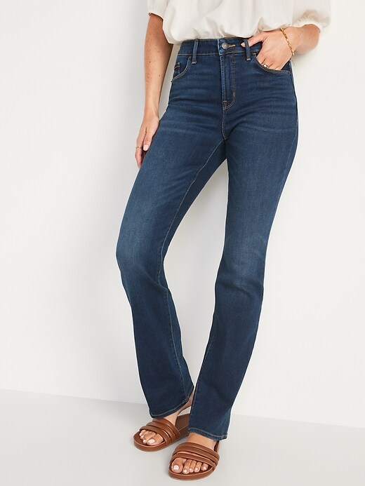 Old Navy High-Waisted Kicker Boot-Cut Jeans For Women. 1