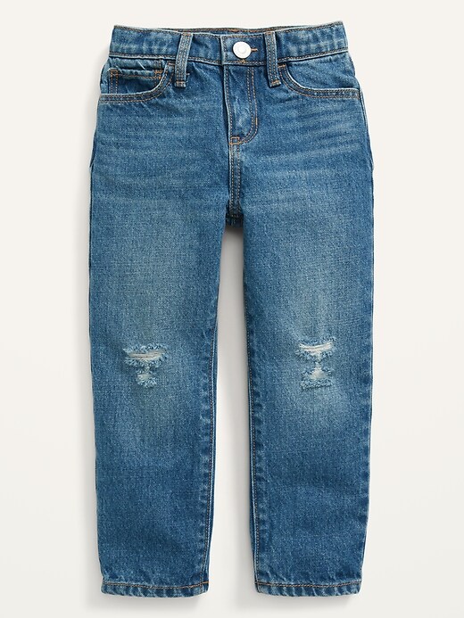 View large product image 1 of 2. Unisex Slouchy Straight Medium-Wash Ripped Jeans for Toddler