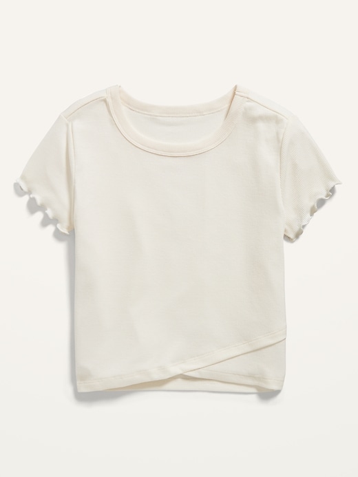 View large product image 2 of 3. UltraLite  Rib-Knit Short-Sleeve Lettuce-Edge T-Shirt for Girls
