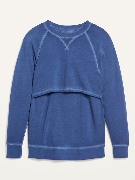 Image number 4 showing, Maternity Vintage Double-Layer Nursing Sweatshirt