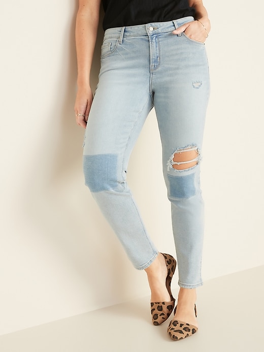 Image number 5 showing, Mid-Rise Distressed Rockstar Super Skinny Jeans for Women