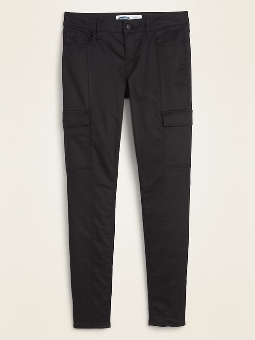 Image number 4 showing, Mid-Rise Sateen Rockstar Super Skinny Cargo Pants for Women