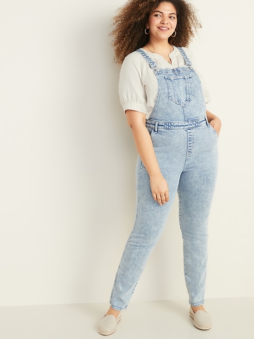 Image number 1 showing, Stonewashed Jean Overalls for Women