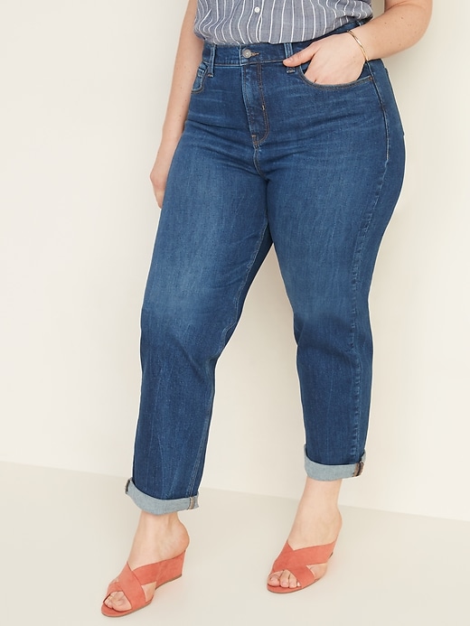 Image number 1 showing, Extra High-Waisted Sky-Hi Straight Jeans for Women